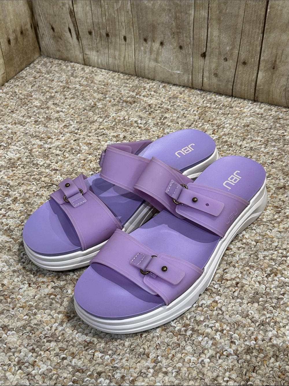 JBU by Jambu Fenton Lavender WaterReady Slide Sandals with Dual Buckle Straps 9M